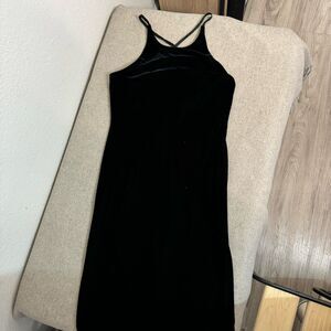 VTG Y2K Dress 8 Velvet Black Maxi Slip USA Made Summer Nites Elegant 90s Charmed